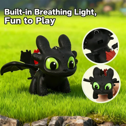 How to Train Your Dragon Night Fury Dragon Keychain Glow in the Dark Mini Dragon Pendant with Moving Wings