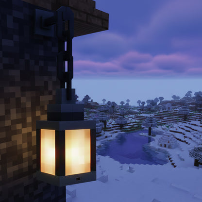 MC style  Pixel Lantern Night Lamp