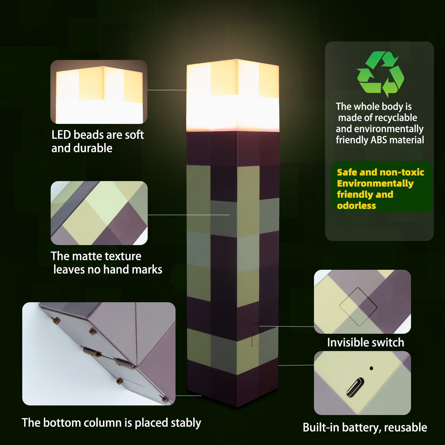 DIYCOM Seven-Color Pixel Night Light