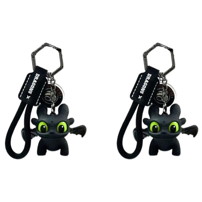 How to Train Your Dragon Night Fury Dragon Keychain Glow in the Dark Mini Dragon Pendant with Moving Wings