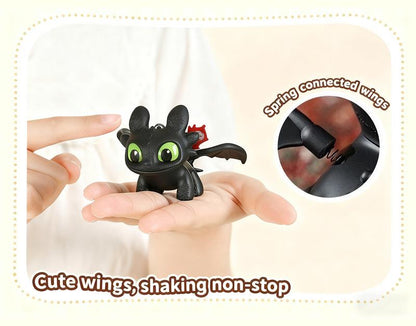 How to Train Your Dragon Night Fury Dragon Keychain Glow in the Dark Mini Dragon Pendant with Moving Wings