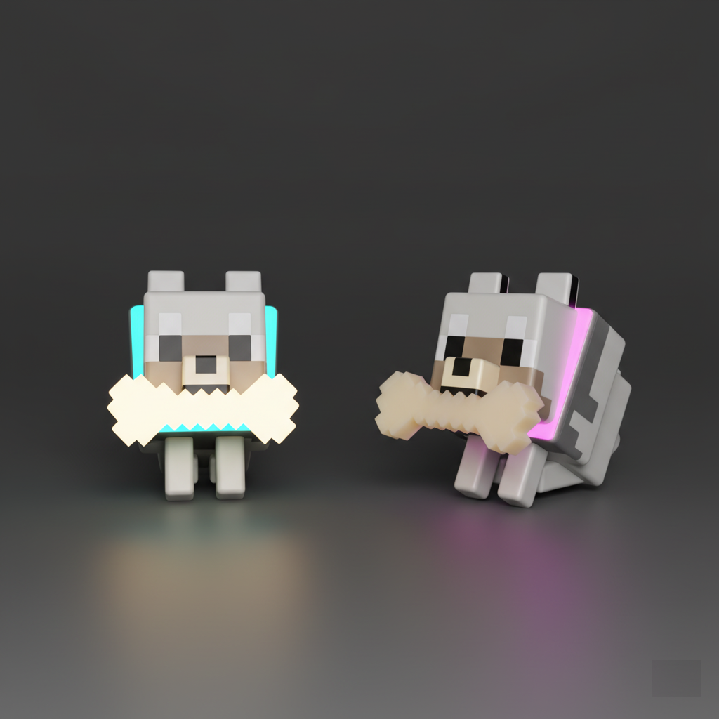 MC style  Pixel Lantern Night Lamp