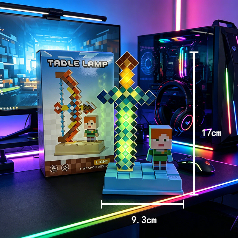 Pixel Sword & Bow LED Lamp – Gaming Room Decoration Light