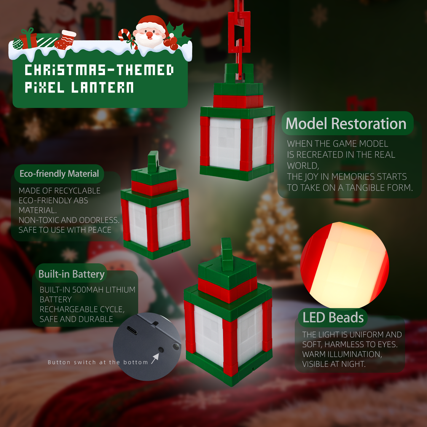 DIYCOM Christmas Pixel Lantern