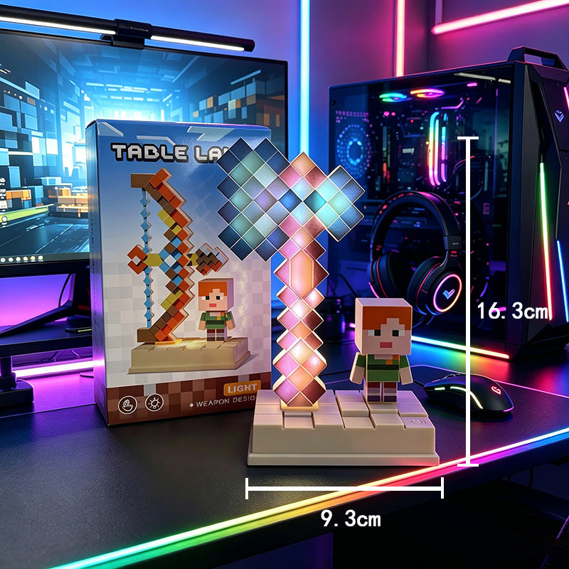 Pixel Sword & Bow LED Lamp – Gaming Room Decoration Light