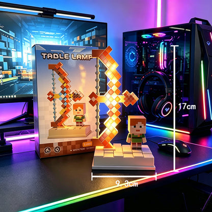 Pixel Sword & Bow LED Lamp – Gaming Room Decoration Light
